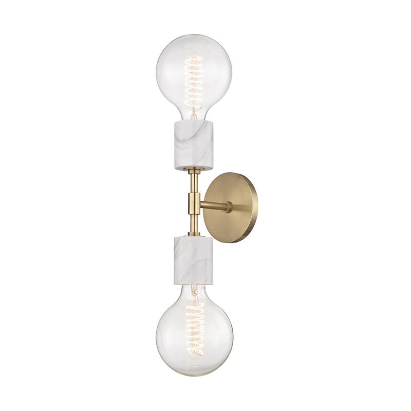 Mitzi by Hudson Valley Asime 2-light Aged Brass Wall Sconce