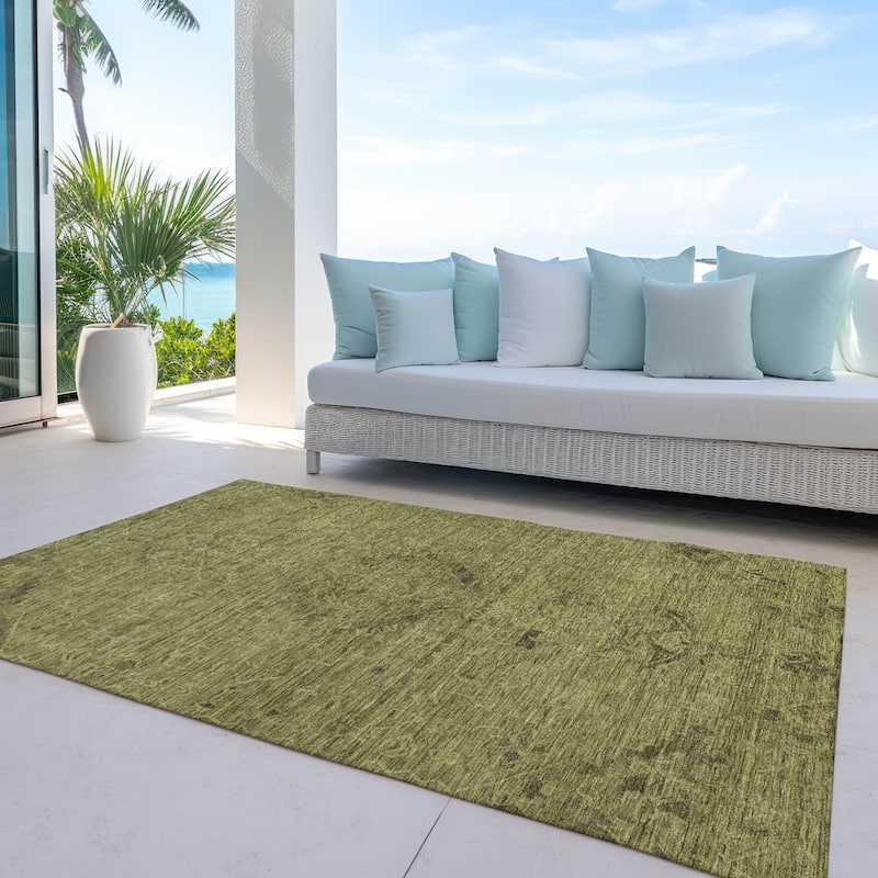 Machine Washable Indoor/ Outdoor Vintage Traditional Chantille Rug