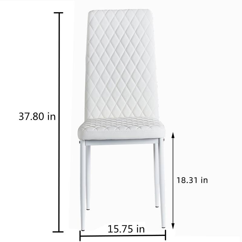 Modern Minimalist Fireproof Leather Dining Chair,Set of 6