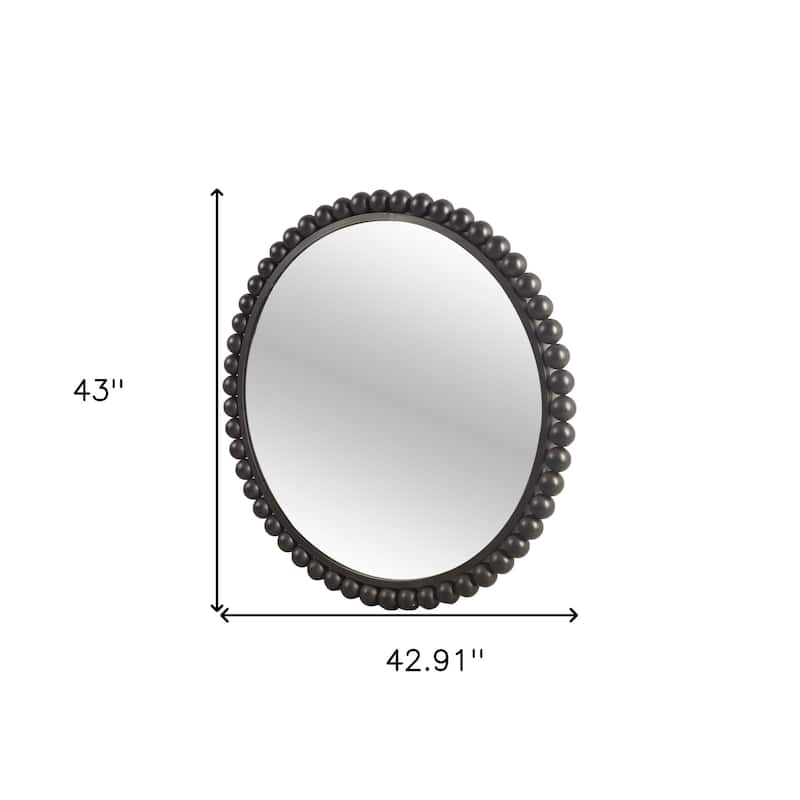HomeRoots 43" Black Abstract Metal Framed Accent Mirror