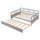 preview thumbnail 24 of 25, Modern Simple Full Size Wood Daybed w/ Twin Size Trundle Bunk Bed Frame for Kids, Teens No Box Spring Needed, Easy Assembly