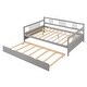 preview thumbnail 28 of 31, Multifunctional Design Wood Daybed Bed with Backrest and Twin Size Trundle, Full Size