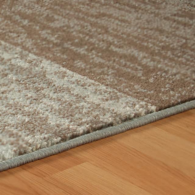 Miranda Haus Geometric Modern Patchwork Polypropylene Indoor Area Rug