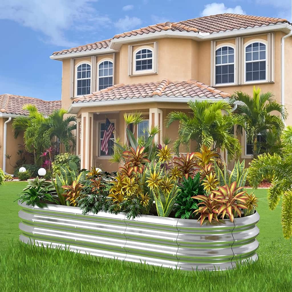 Galvanized Raised Garden Bed Outdoor, 5x2x1FT - 5'x2'x1'