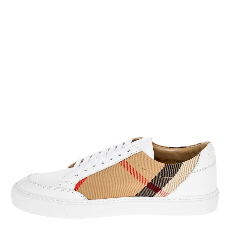 Burberry Check and Leather Sneakers