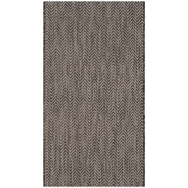 SAFAVIEH Courtyard Carolann Indoor/ Outdoor Waterproof Patio Backyard Rug - 2' x 5' - Black/Beige