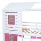 preview thumbnail 19 of 17, Playhouse & Beautiful Design Wood House Bed with Build-in Ladder, Surdy Construction, Pink