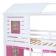 preview thumbnail 16 of 65, Wood House Bunk Bed for Kids, Playhouse Bunk Bedframe with Windows, Tent & Ladder for Girls & Boys, Noise Free