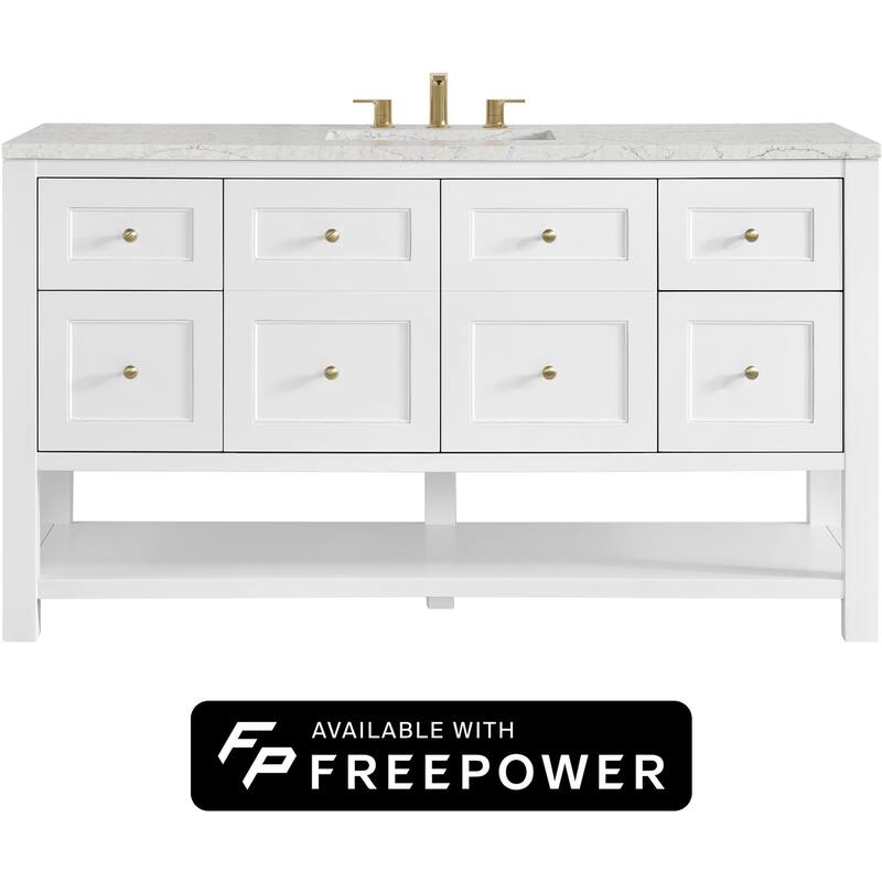 James Martin Vanities 330-V60S-FEJP Breckenridge 60" Free Standing - Bright White