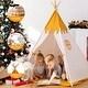 preview thumbnail 5 of 6, Toddler Teepee with Padded Mat and Lights, Kids Tents Cotton Teepee