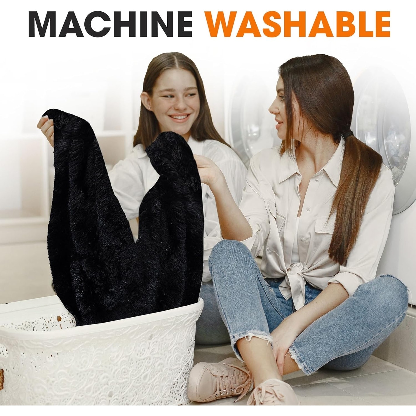 Cheer Collection Reversible Faux Fur Accent Throw Blanket-image