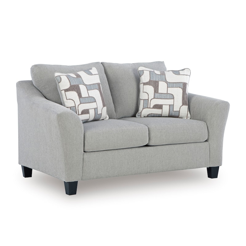 Roundhill Furniture Elaris Contemporary Flared Arm Loveseat with Soft Chenille Upholstery, Taupe - N/A