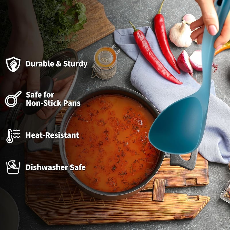 Zulay Kitchen Soup Ladle Spoon with Comfortable Grip