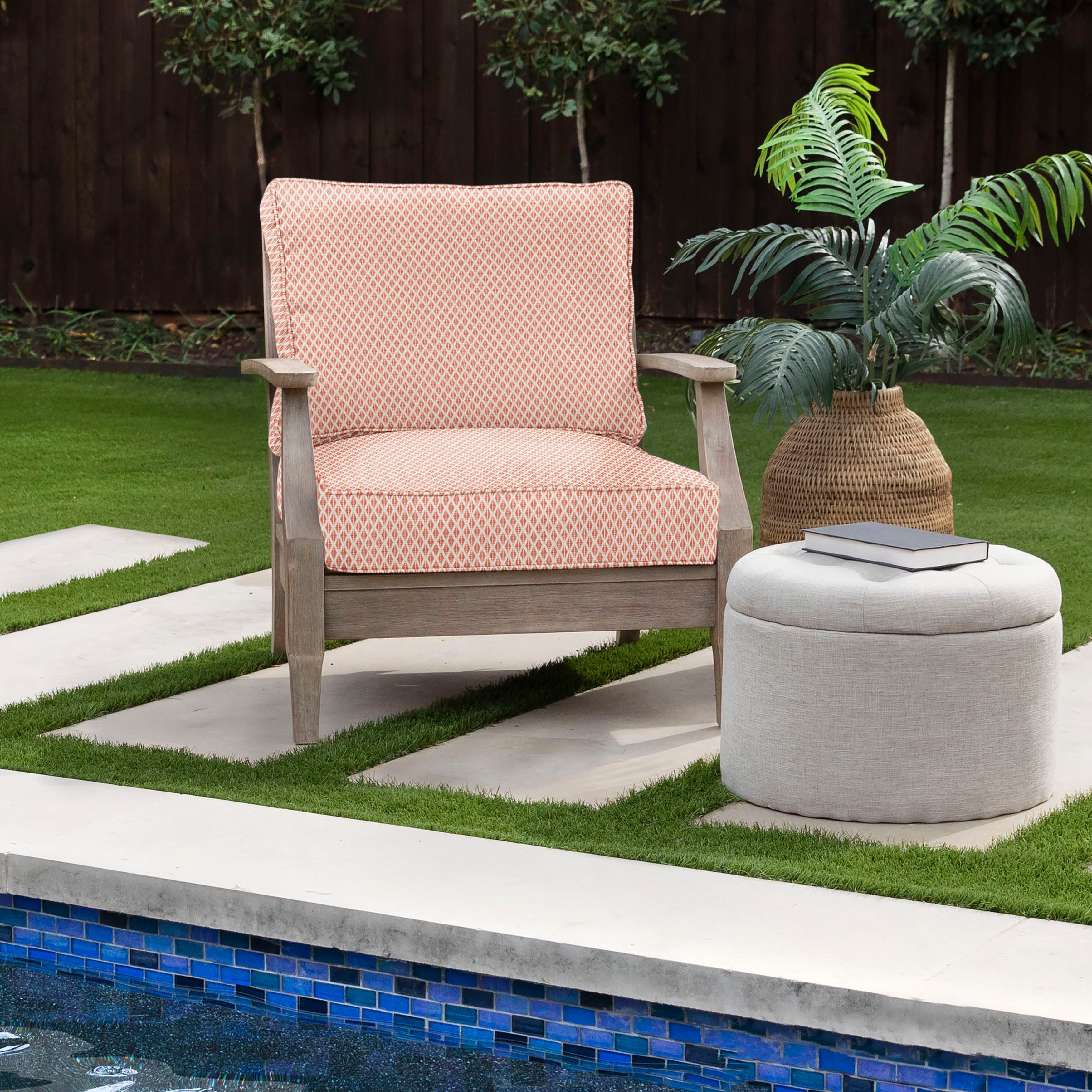 Sorra Home Sunbrella Outdoor Corded Chair Cushion