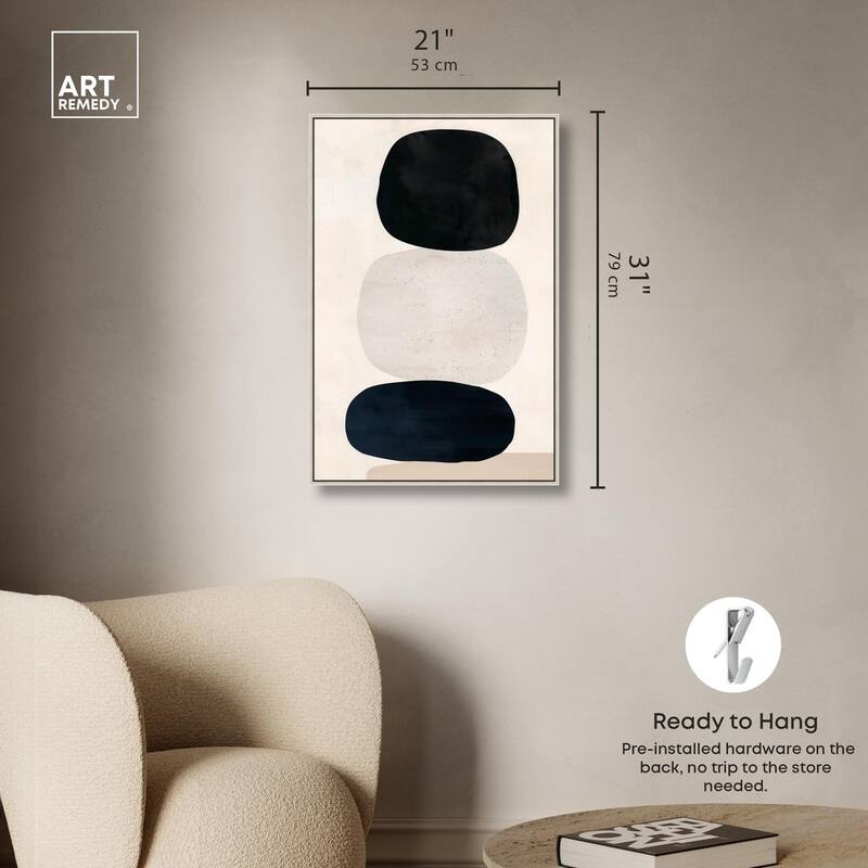 Pebble Pillars I Canvas by Art Remedy