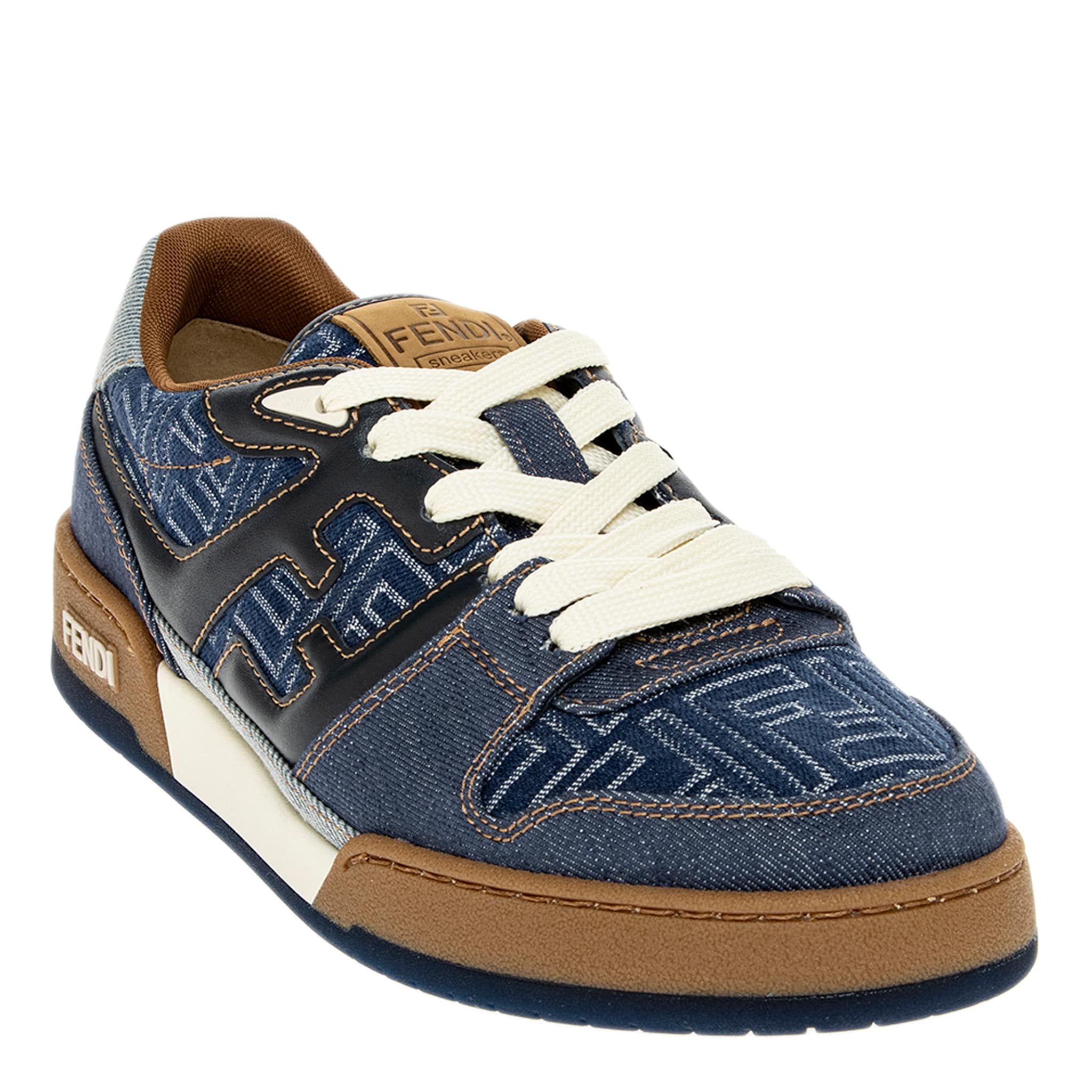 Fendi Men\'s Match Low Top Sneakers Fendi Match FF Leather Low-Top Sneakers | Neiman Marcus main image 3