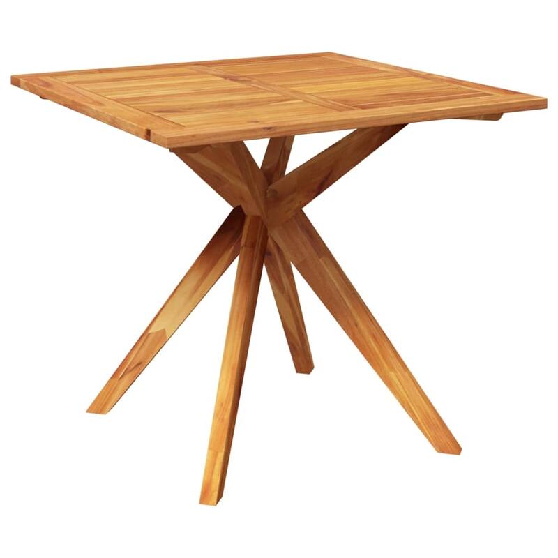 vidaXL Bistro Set Patio Table and Chairs Conversational Set Solid Acacia Wood - 27.6" x 27.6" x 24"