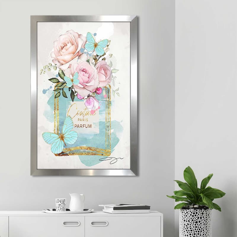 "Parfum, Flowers & Butterflies (Blue)" by Jodi Print on Acrylic