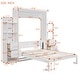 preview thumbnail 17 of 66, Murphy Bed Wall Bed with Shelves, Drawers and LED Lights