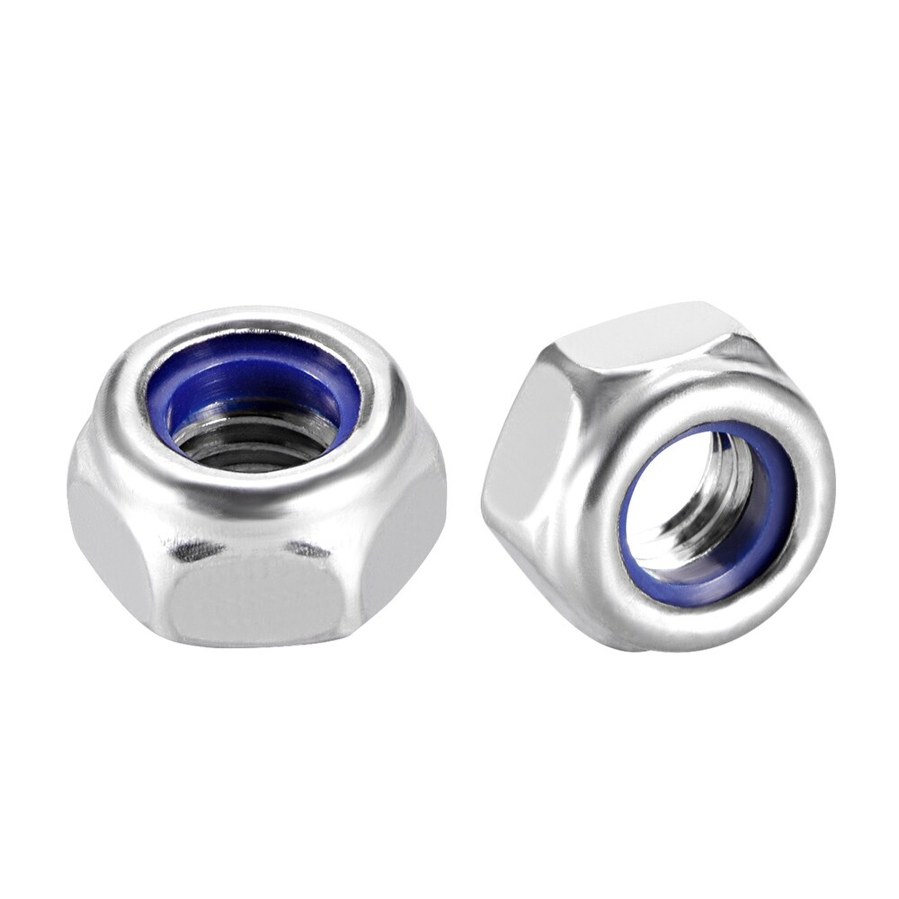 Actopus 50pcs M6 x 1mm Nylon Stainless Steel Lock Nuts Hex Nut