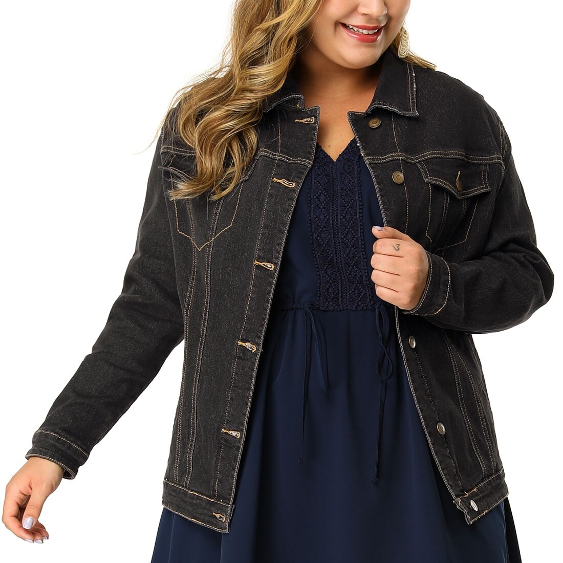 plus denim jacket
