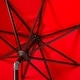 preview thumbnail 11 of 21, SAFAVIEH Outdoor Living Milan Fringe 11Ft Round Crank Umbrella. Red