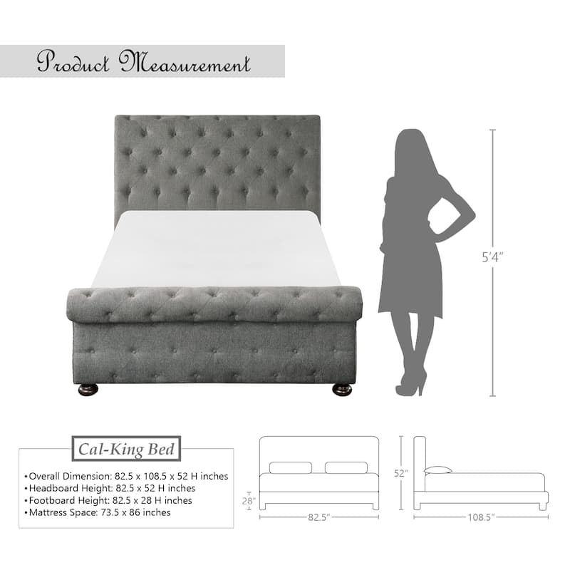 Clifton Upholstered Sleigh Bed