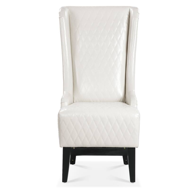 White 23.03" High Back Accent Chair with Solid Frame