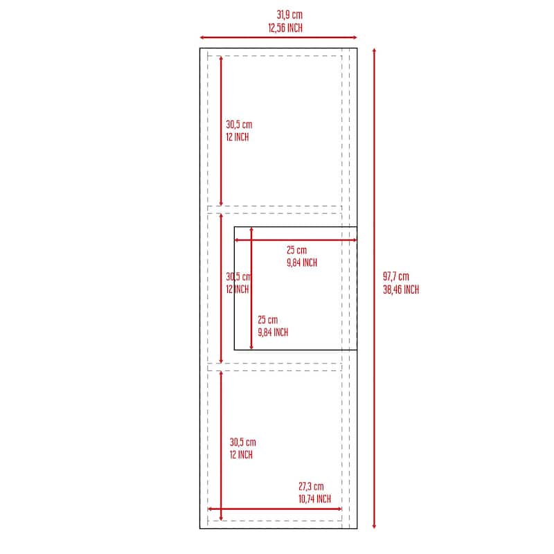 Light Oak Medicine Cabinet - 38.46" H, 3 Interior Shelves, Single Door, Wall-Mounted Storage, Modern Design - 12.56X10.43 in
