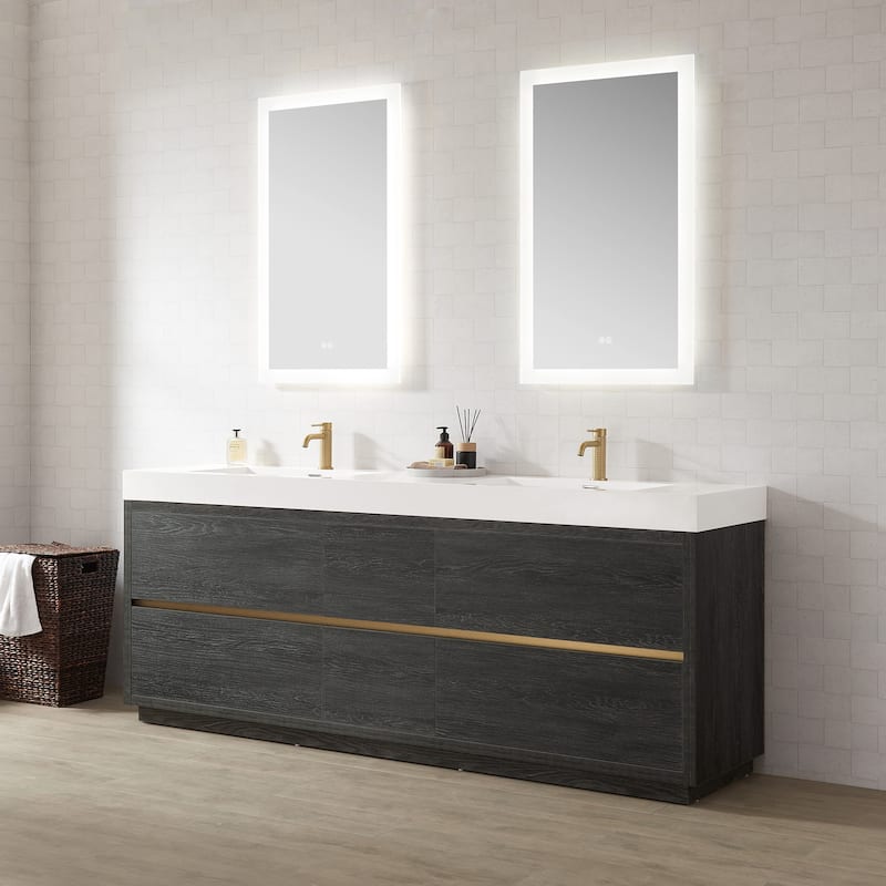 Miseno MV-HUES84-WHT-NM Huesca 84" Free Standing Double Basin Vanity