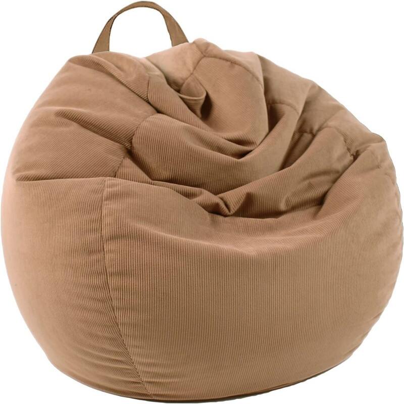 Corduroy Stuffable Bean Bag Chair Cover - Brown
