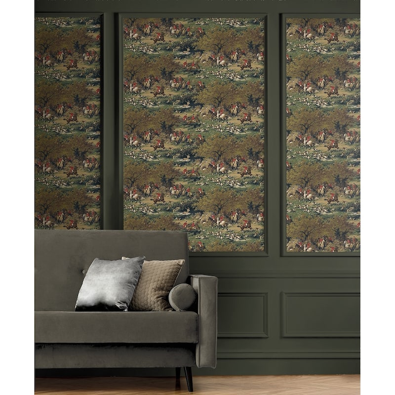 Harry & Grace Taunton Hunt Scene Peel and Stick Wallpaper