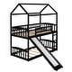 preview thumbnail 15 of 15, House Shaped Twin over Twin Bunk Bed with Slide & Vintage Side Rail, Solid Wood Slats Support, Kids' Bedroom Furniture