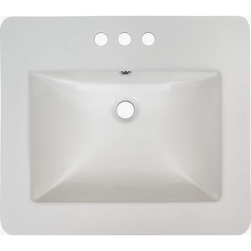 Ackland AKKPS-OMREC-2118-SB 21-1/4" Rectangular Porcelain Drop In - White