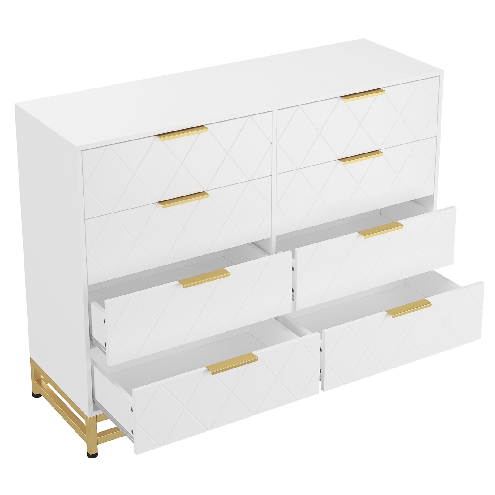 SLifet 8 Drawer Dresser with Metal Handles