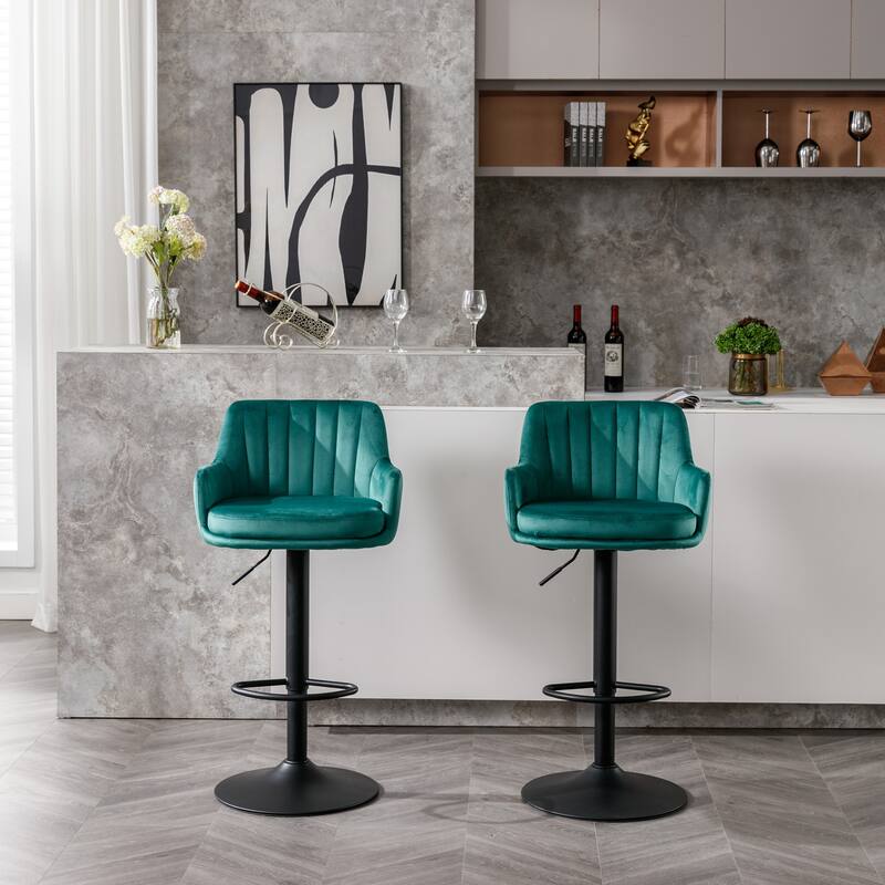 Bar Stools Set of 2,Adjustable Barstools with Back and Footrest, Counter Height Bar Chairs for Kitchen,Pub