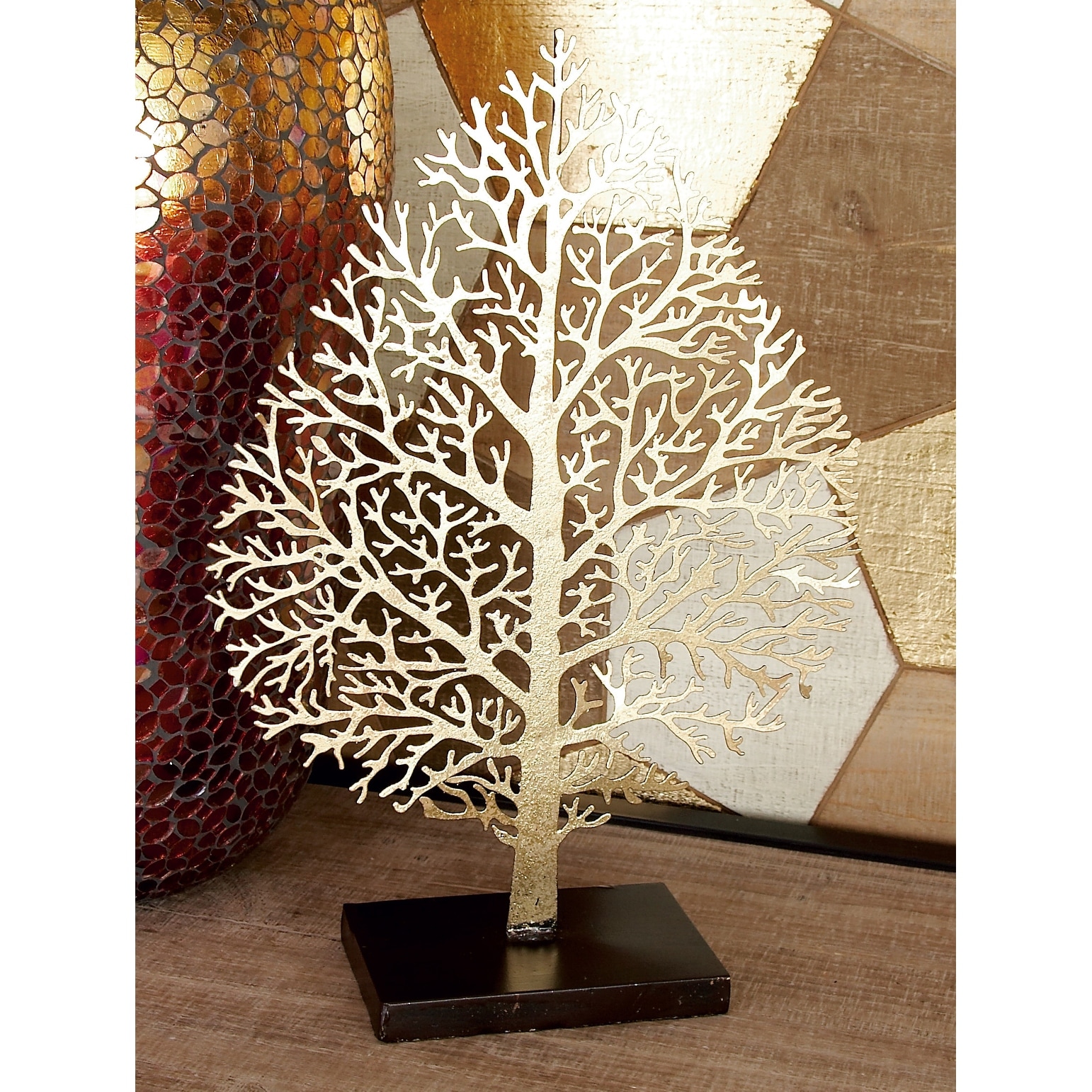Gold Metal Tree Decorative Sculpture