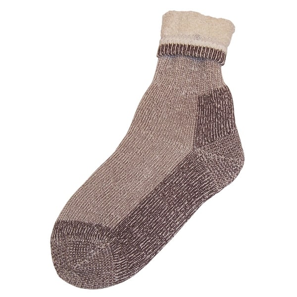 NICE CAPS Womens Bulky And Warm Wool Blend High Ankle Socks - natural oatmeal heather - 9-11