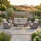 preview thumbnail 70 of 189, Pocassy Outdoor Wicker Sofa with Swivel Chair Fire Pit Table Furniture Set. Brown Wicker & Beige Cushion - 5 Pieces Sofa Siwvel Chair with Coffee Table