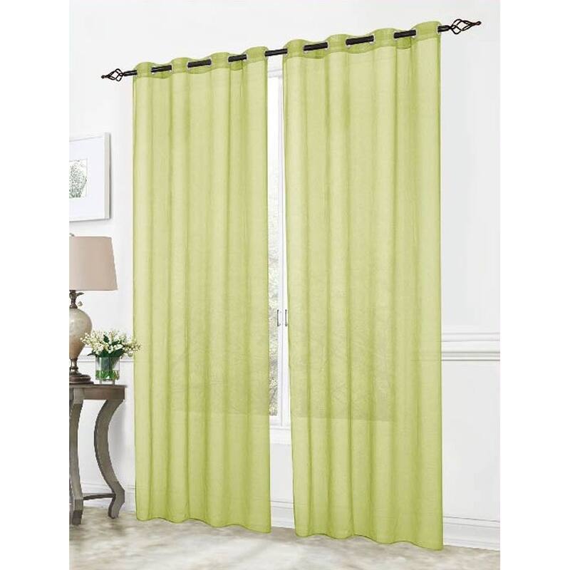 Cara Sheer Voile Grommet Window Curtain Panel - 84 or 90 inches