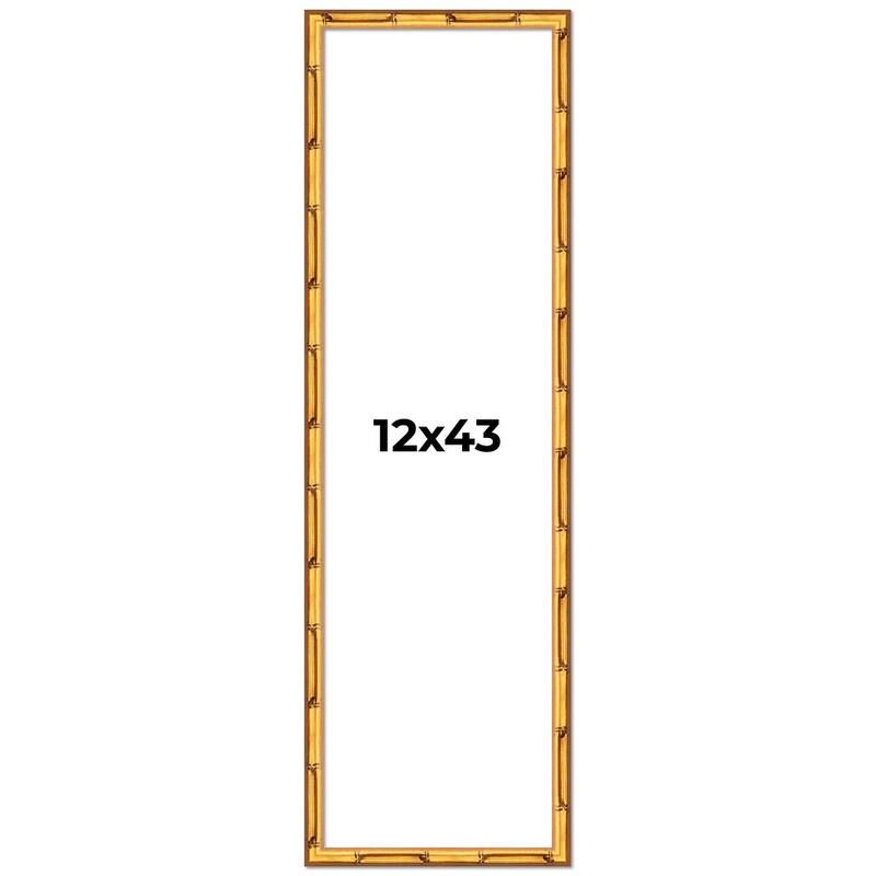 12x43 Frame Gold Bamboo Picture Frame Modern Photo Frame Includes UV Acrylic Shatter Guard Front Acid Free Foam Backing Board