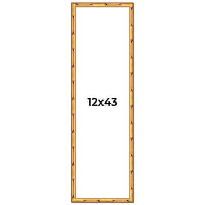12x43 Frame Gold Bamboo Picture Frame Modern Photo Frame Includes UV Acrylic Shatter Guard Front Acid Free Foam Backing Board