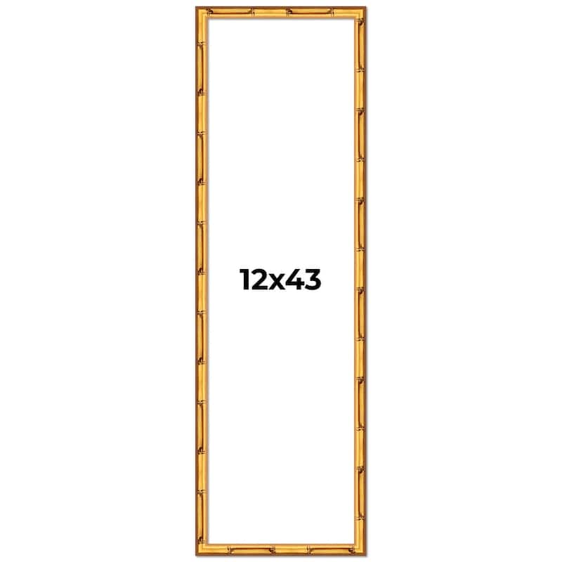 12x43 Frame Gold Bamboo Solid Wood Picture Frame | 1 Inch Moulding
