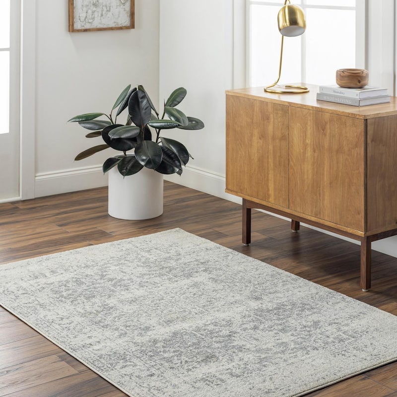 Livabliss Harput Updated Traditional Medallion Area Rug - Grey - 8' 10" x 12' 6"
