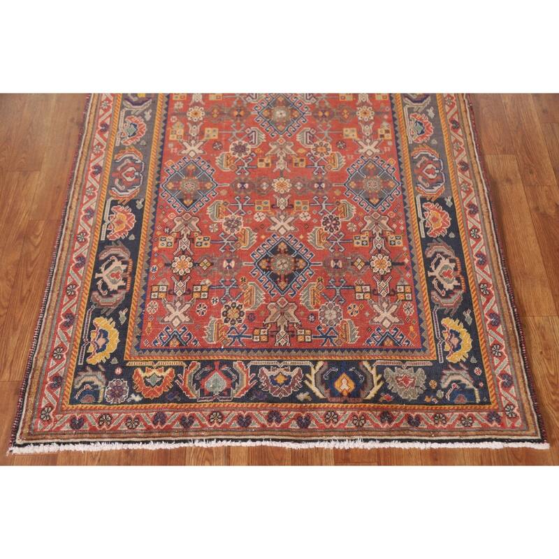 Vegetable Dye Shiraz Kashkoli Persian Antique Rug Handmade Wool Carpet - 3'5"x 5'0"