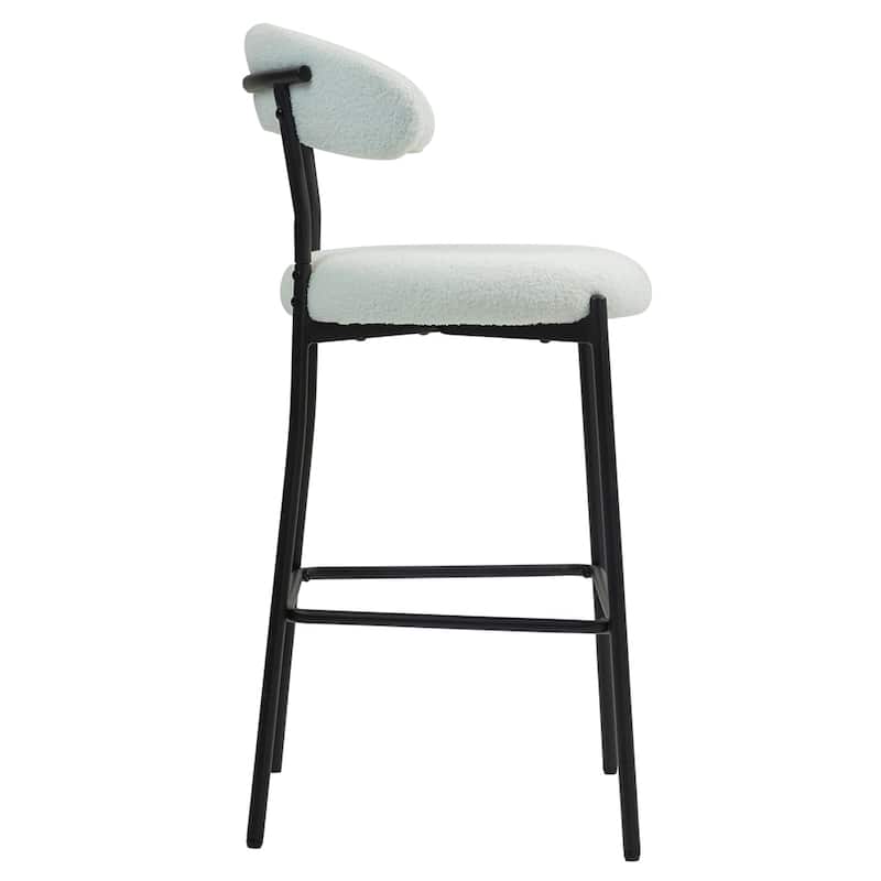 26'' Counter Height Bar Stools Teddy Fabric Cover Kitchen Bar Stool