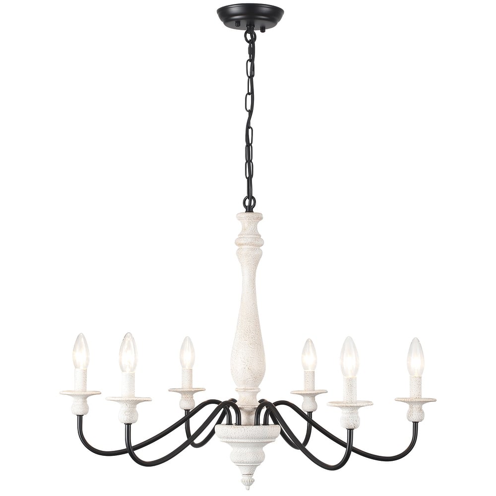 6-Light Candlestick Hanging Ceiling Light Fixture Linear Chandelier Lighting for Kitchen Island