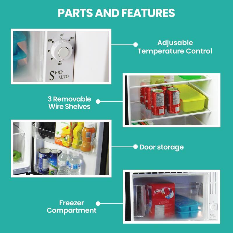 Koolatron Stainless Steel Compact Fridge w/ Freezer, 6.2 cu ft (176L)