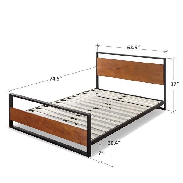 Carbon Loft Sollana Metal And Wood Platform Bed With Headboard And Footboard Overstock 29859898