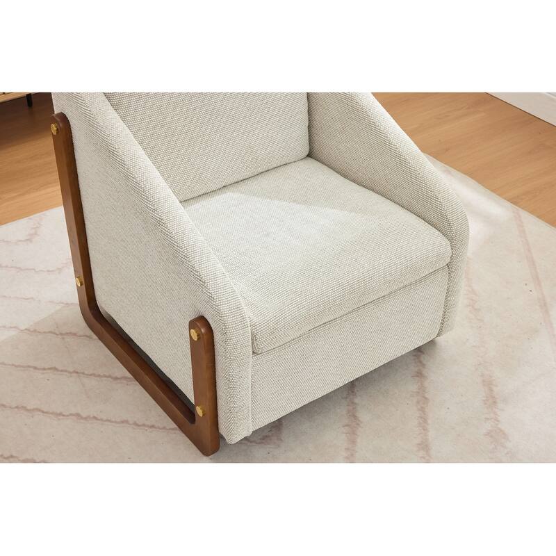 Modern Upholstered Armchair Chenille Fabric Accent Leisure Chair
